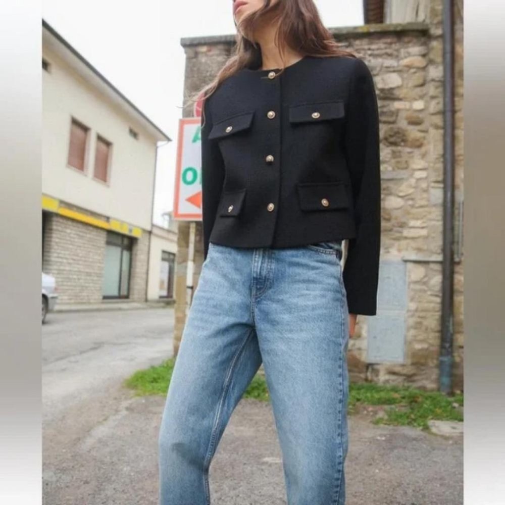 ZARA CROPPED FLAP JACKET